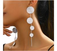 Orecchini da donna a disco tondo geometrici oro nappa per borchia design