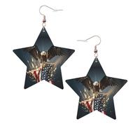 Orecchini da donna a forma di aquila calva nordamericana, orecchini pendenti a forma di stella scintillante, gioielli alla moda per una serata fuori