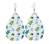 Orecchini da donna a forma di creature marine, orecchini colorati in pelle a goccia per le donne alla moda, orecchini a goccia gioielli