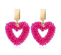 Orecchini da donna a forma di cuore, fatti a mano, stile bohémien, alla moda, perfetti per spiaggia, San Valentino, compleanni e feste, Groß, Metallo, Non pietra preziosa