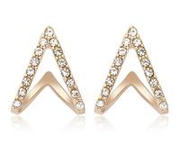 Orecchini da donna a forma di cuore impreziositi da cristalli, design geometrico elegante, gioielli ipoallergenici per orecchie sensibili, perfetto regalo di San Valentino, Misura unica, Rame, Nessuna