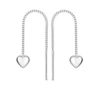 Orecchini da donna a forma di cuore, in argento 925, SO-130 | Orecchini lunghi con cuori in argento sterling 925 delicato sulla pelle, rodiato o placcato oro. MATERIA by Matthias Wagner