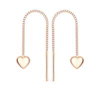 Orecchini da donna a forma di cuore, in argento 925, SO-130 | Orecchini lunghi con cuori in argento sterling 925 delicato sulla pelle, rodiato o placcato oro. MATERIA by Matthias Wagner