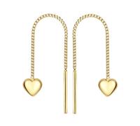 Orecchini da donna a forma di cuore, in argento 925, SO-130 | Orecchini lunghi con cuori in argento sterling 925 delicato sulla pelle, rodiato o placcato oro. MATERIA by Matthias Wagner