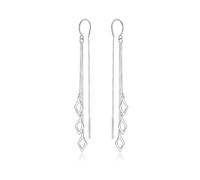 Orecchini da donna a forma di diamante d'argento, orecchini lunghi a più strati in rame, accessori eleganti per il tragitto giornaliero, regalo di compleanno/San Valentino per fidanzata