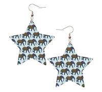 Orecchini da donna a forma di elefante, orecchini pendenti celesti, gioielli a forma di stella per un versatile, One Size, Pelle