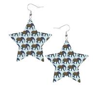 Orecchini da donna a forma di elefante, orecchini pendenti celesti, gioielli a forma di stella per un versatile, One Size, Pelle