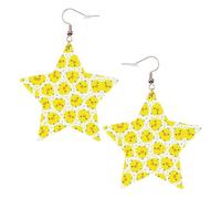 Orecchini da donna a forma di gallina, con ciondolo a forma di stella scintillante, gioielli alla moda per una serata fuori, One Size, Pelle