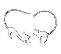 Orecchini da donna a forma di gatto, con gancio, anallergici, idea regalo per donne, design alla moda