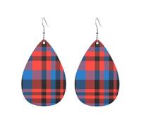 Orecchini da donna a forma di goccia d'acqua con motivo a quadri arancioni, accessori alla moda