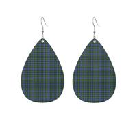 Orecchini da donna a forma di goccia d'acqua, in tartan della Nuova Scozia, con motivo scozzese rosso e nero, accessori alla moda