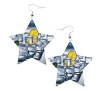 Orecchini da donna a forma di limone, con ciondolo a forma di stella scintillante, gioielli alla moda per una serata fuori