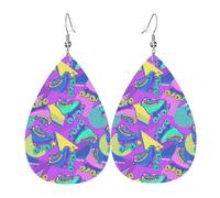 Orecchini da donna a forma di pattini a rotelle da discoteca, orecchini colorati in pelle a goccia per donne alla moda, orecchini a goccia gioielli