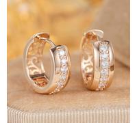 Orecchini da donna a forma di pergamena, con zirconia cubica semi densa, adatti come regalo per ufficio, matrimonio, anniversario e festa di compleanno