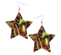 Orecchini da donna a forma di pianta, scintillanti orecchini pendenti a forma di stella, gioielli alla moda per una serata fuori, One Size, Pelle