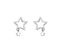 Orecchini da donna a forma di stella a cinque punte, in argento, design semplice e alla moda, adatti da regalare a familiari e amici