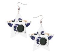 Orecchini da donna a forma di tamburo jazz, orecchini pendenti a forma di stella scintillante, gioielli alla moda per una serata fuori, One Size, Pelle