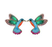 Orecchini da donna a forma di uccello, con strass, placcati in metallo, bellissimi orecchini alla moda