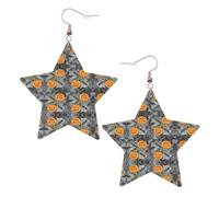 Orecchini da donna a forma di zucca di Halloween, orecchini pendenti con stella scintillante, gioielli alla moda per una serata fuori, One Size, Pelle