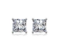 Orecchini da donna a perno in argento 925 da donna giallo zircone quadrato per gioielli di Capodanno, Kupfer + 925 SilberQuadratquadratform, rame + argento 925, Zirconia cubica