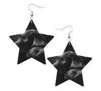 Orecchini da donna alla moda a forma di cane, orecchini pendenti celesti, gioielli a forma di stella per un versatile, One Size, Pelle