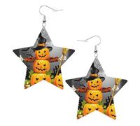 Orecchini da donna alla moda a forma di zucca di Halloween, orecchini pendenti celesti, gioielli a forma di stella per un versatile