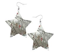 Orecchini da donna alla moda con alberi di betulla, orecchini pendenti celesti, gioielli a forma di stella per un versatile, One Size, Pelle