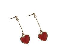 Orecchini da donna alla moda con ciondolo a forma di cuore, orecchini pendenti da donna, accessori per gioielli, regalo d'amore, rosso, durevoli e intelligenti