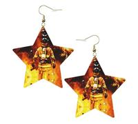Orecchini da donna alla moda con fiamme del pompiere, orecchini pendenti celesti, gioielli a forma di stella per un versatile, One Size, Pelle