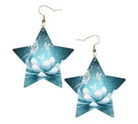 Orecchini da donna alla moda con fiori di loto, orecchini pendenti celesti, gioielli a forma di stella per un versatile