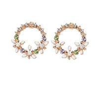 Orecchini da donna alla moda con fiori gocciolanti personalizzati ghirlanda cerchio fresco accessorio a cerchio orecchini a clip (come mostrato, taglia unica)