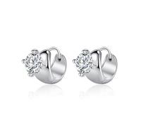 Orecchini da donna alla moda, da donna, con zirconi, rotondi, 12,8 x 8,2 mm, per gioielli di laurea