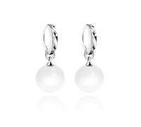 Orecchini da donna alla moda, in argento, con pietra di luna, forma rotonda, per la festa del papà, Kupferrunde Formrunde Form, Rame, Pietra di luna