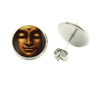 Orecchini da donna alla moda nostra signora di Guadalupe Gioielli Vergine Maria Cristiana Gesù Buddista Buddha orecchini in argento Orecchini Piccolo Post Stud