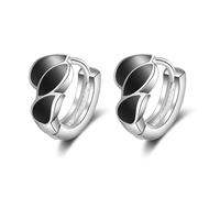 Orecchini da donna alla moda, orecchini a cerchio in argento placcato argento, tre foglie, 7 mm, per San Valentino