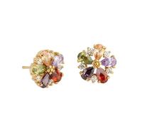 Orecchini da donna alla moda, orecchini dorati da donna, a forma di fiore e goccia d'acqua, con zirconia cubica, 11 mm, per la festa del papà lesbica semplice, 11MM, base placcata oro rosa, Zirconia