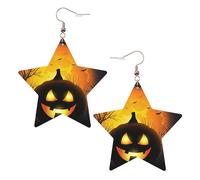 Orecchini da donna alla moda per Halloween, orecchini pendenti celesti, gioielli a forma di stella per un versatile, One Size, Pelle