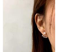 Orecchini da donna argento sterling 925 oro 14K perle zirconi pendenti 2 pezzi