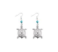Orecchini da donna argentosi, orecchini pendenti vintage turchesi, graziosi gioielli stile boho regalo