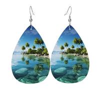 Orecchini Da Donna Beautiful Island In The Sea Orecchino In Ecopelle Classico Moda Orecchini A Goccia Lunghi, Per Valentine'S Day, Party, Wedding