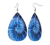 Orecchini Da Donna Blue Sea Tie Dye Hipster Orecchino In Ecopelle Moda Orecchini A Goccia, Per Le Donne, Carnevale, Party