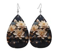 Orecchini Da Donna Bohemian Golden Lotus Patterned Orecchini In Pelle Moda Goccia Orecchino In Pelle Per Donne Ragazze Carnevale