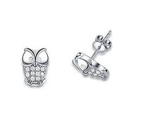 Orecchini da donna Carino Gufo Forma Zirconia Stud Argento Orecchio Stud Cristallo Ragazze Gioielli Regalo Festa Elegante e PopolareIl meraviglioso