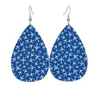 Orecchini da donna con aeroplani nel cielo, orecchini colorati in pelle a goccia per donne alla moda, orecchini a goccia gioielli