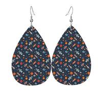 Orecchini da donna con astronavi e stelle nello spazio esterno, orecchini colorati in pelle a goccia per le donne alla moda, orecchini a goccia gioielli