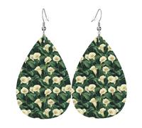 Orecchini da donna con calle bianche, alla moda, in pelle, alla moda, alla moda, alla moda, orecchini a goccia colorati