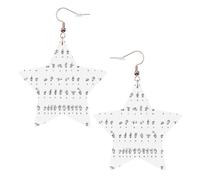 Orecchini da donna con ciondolo a forma di lettera dell'alfabeto, scintillanti orecchini pendenti a forma di stella, gioielli alla moda per una serata fuori, One Size, Pelle