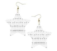 Orecchini da donna con ciondolo a forma di lettera dell'alfabeto, scintillanti orecchini pendenti a forma di stella, gioielli alla moda per una serata fuori, One Size, Pelle