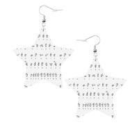Orecchini da donna con ciondolo a forma di lettera dell'alfabeto, scintillanti orecchini pendenti a forma di stella, gioielli alla moda per una serata fuori, One Size, Pelle