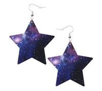 Orecchini da donna con ciondolo a forma di stella scintillante, gioielli alla moda per una serata fuori casa, One Size, Pelle